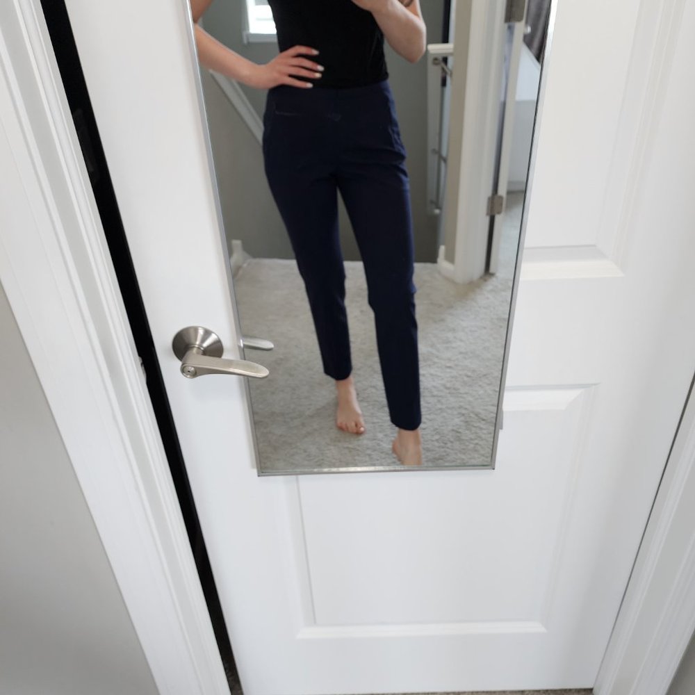 Navy Blue Cotton Suit Pants